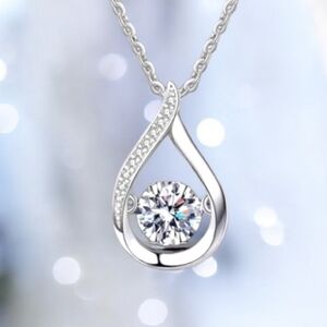 1 CT Moissanite Diamond Angels Tear Necklace Anniversary Birthday Jewelry Gift